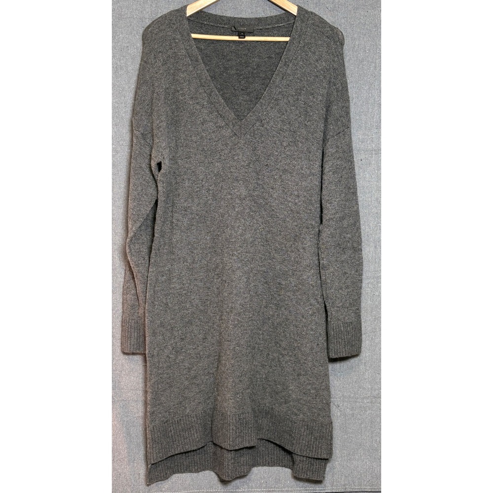 J. Crew Womens Gray Wool Alpaca Blend V-Neck Sweater Dress XL‎ H9703